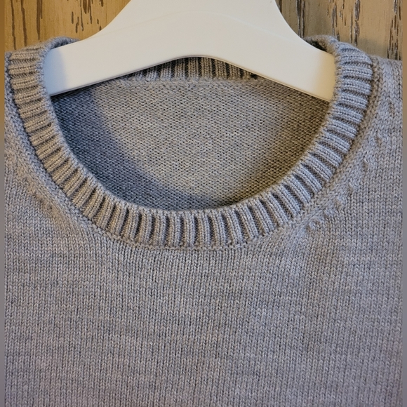 UNBOUND Heritage Knit Sweater 100% Merino Wool Men Size M Grey Quiet Luxury READ - Picture 9 of 16